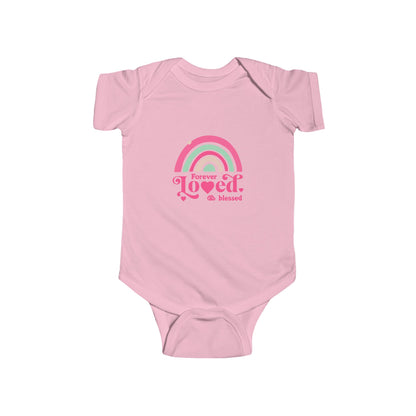 CIASARA Baby Bodysuit Infant Bodysuit Forever Loved & Blessed Pink Rainbow Infant One-Piece Snap Suit Baby Gift UK
