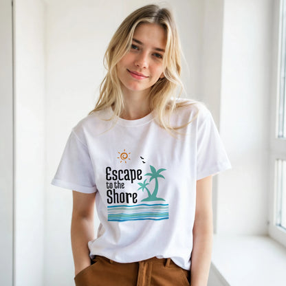 CIASARA Escape to the Shore Beach Graphic T-Shirt Women's Graphic Tee UK