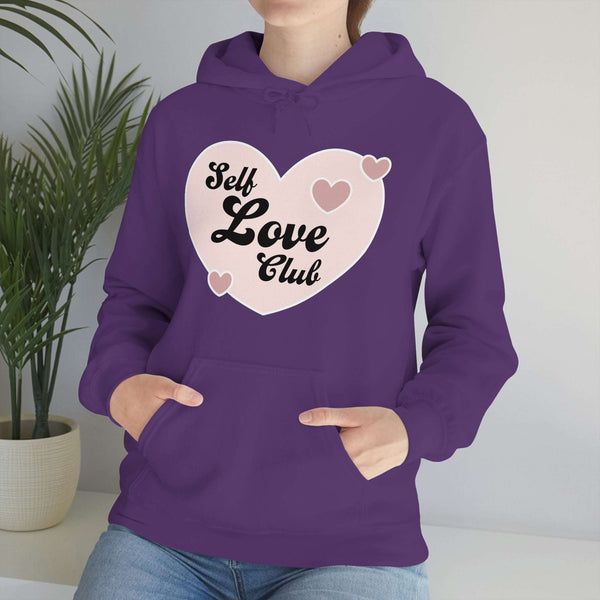 Women's Hooded Sweatshirt Printed with Self Love Club Design