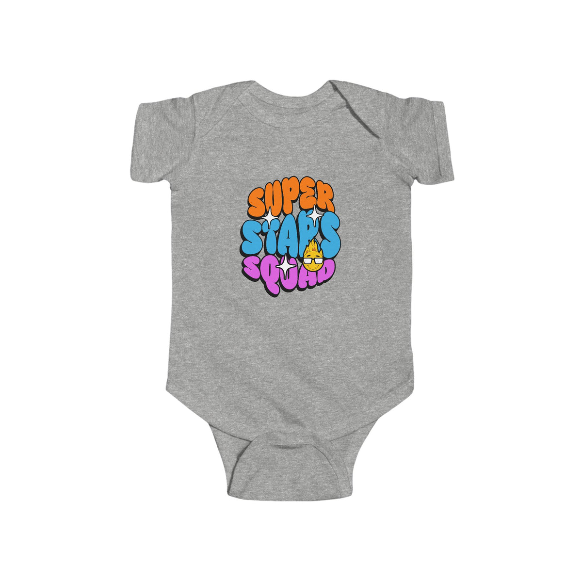 CIASARA Baby Bodysuit Infant Bodysuit Super Stars Squad Retro Graphic Baby Infant One-Piece Snap Suit Baby Gift UK