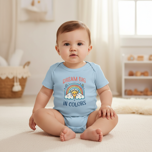 CIASARA Baby Bodysuit Dream Big in Colors Baby Bodysuit Infant One-Piece Snap Suit Baby Gift UK