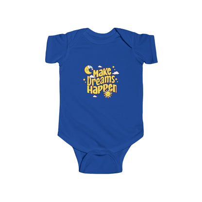 CIASARA Baby Bodysuit Infant Bodysuit Make Dreams Happen Yellow Retro Graphic Infant One-Piece Snap Suit Baby Gift UK