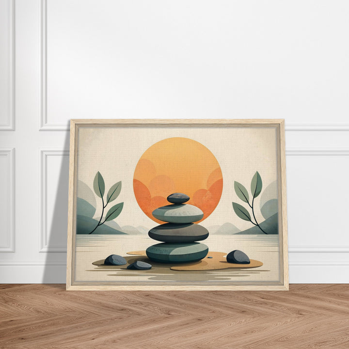 Balanced Horizon framed canvas wall art in natural wood frame – Horizontal orientation. Shop Wall arts and Canvas Prints, Canvas Frames online at CIASARA