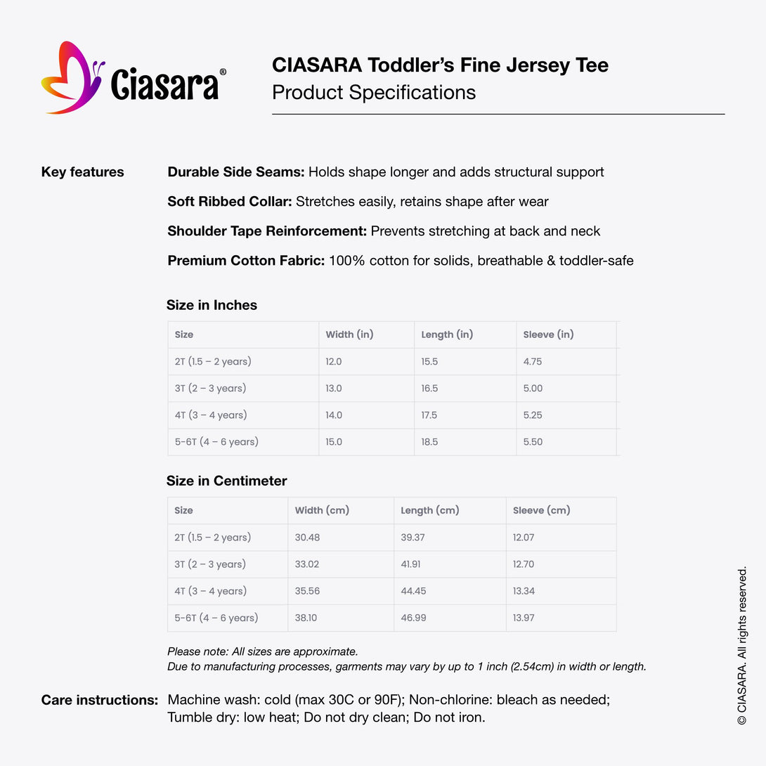 CIASARA toddler durable fine jersey tee featuring the let's roam all day shirt design made of soft cotton fabric