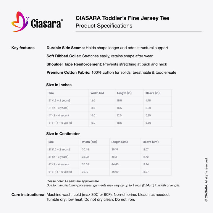 CIASARA toddler durable fine jersey tee featuring the let's roam all day shirt design made of soft cotton fabric