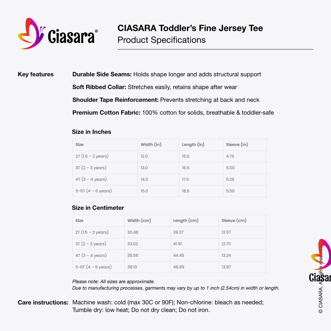 CIASARA toddler kids shirt in soft cotton jersey with durable seams and ribbed collar let's roam all day shirt