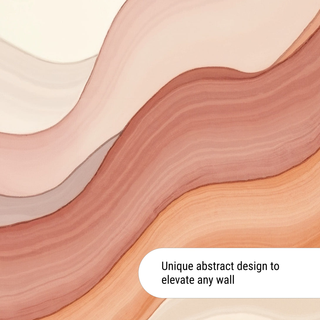 CIASARA modern framed wall art canvas with unique abstract waves in warm earthy tones