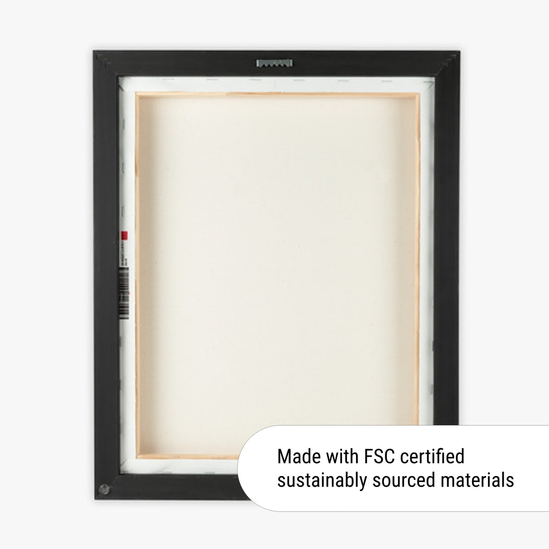 CIASARA modern framed wall art canvas back view with black frame and FSC certified materials