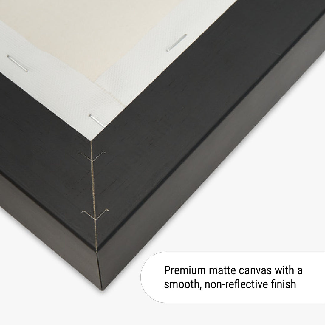 CIASARA black corner close-up of modern framed wall art canvas with premium matte finish