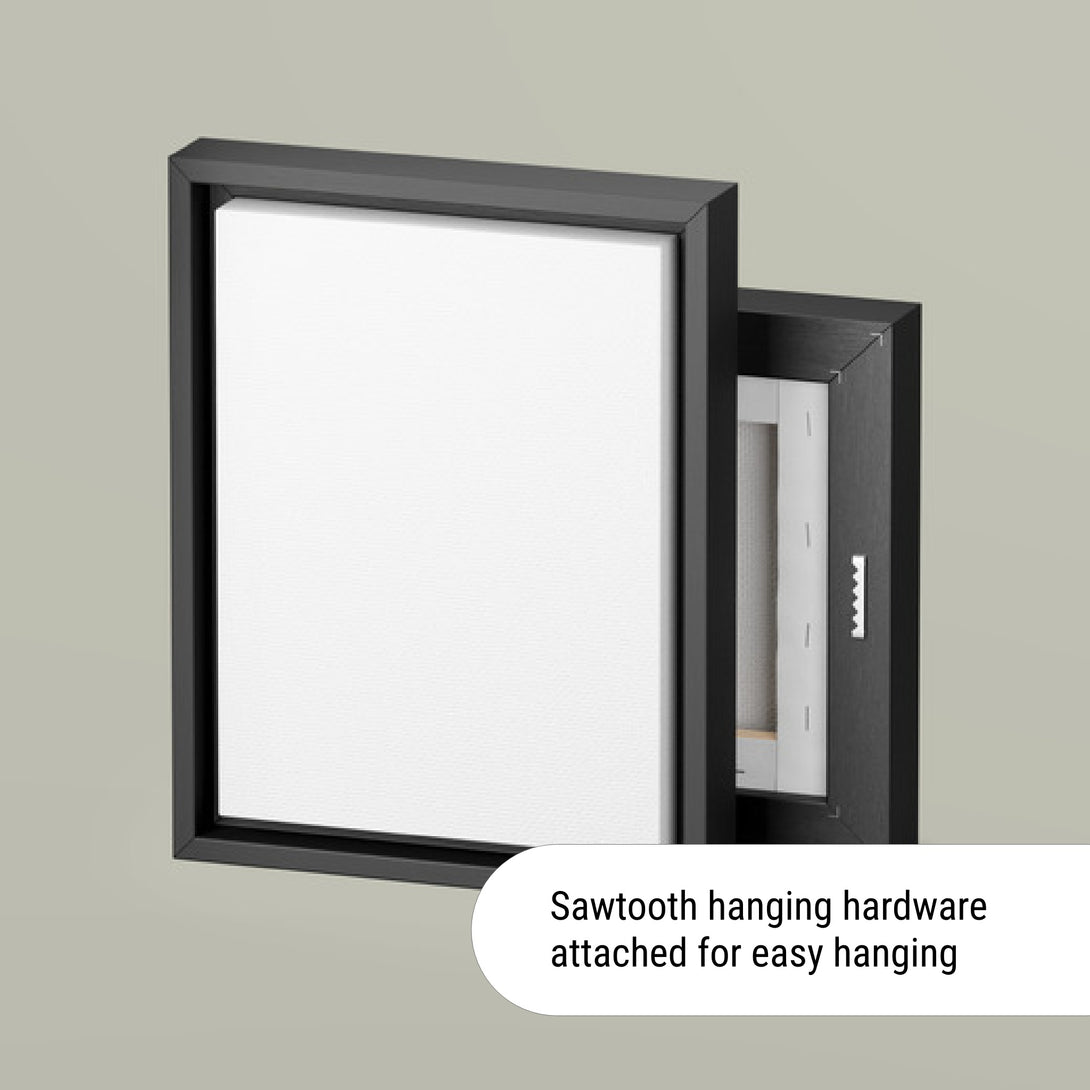 CIASARA modern framed wall art canvas with black frame and sawtooth hanging hardware for easy mounting