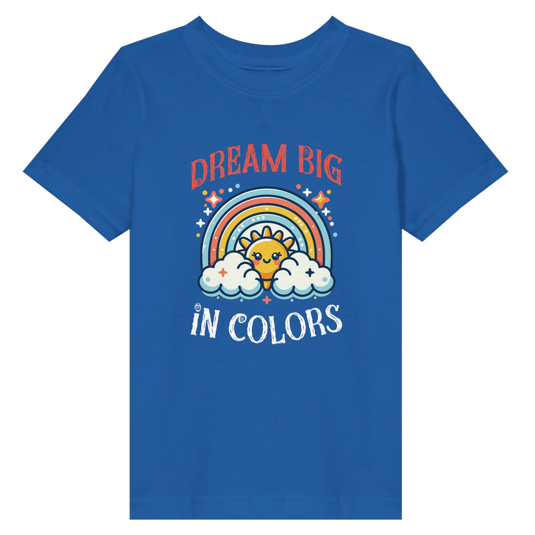 CIASARA boys colorful toddler t shirt in blue with dream big rainbow and sun graphic