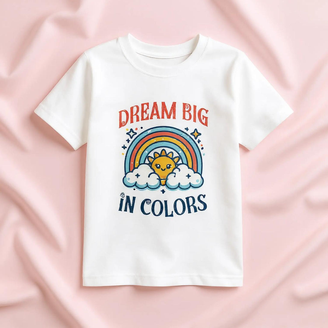 CIASARA boys colorful toddler t shirt with Dream Big in Colors design and rainbow graphic