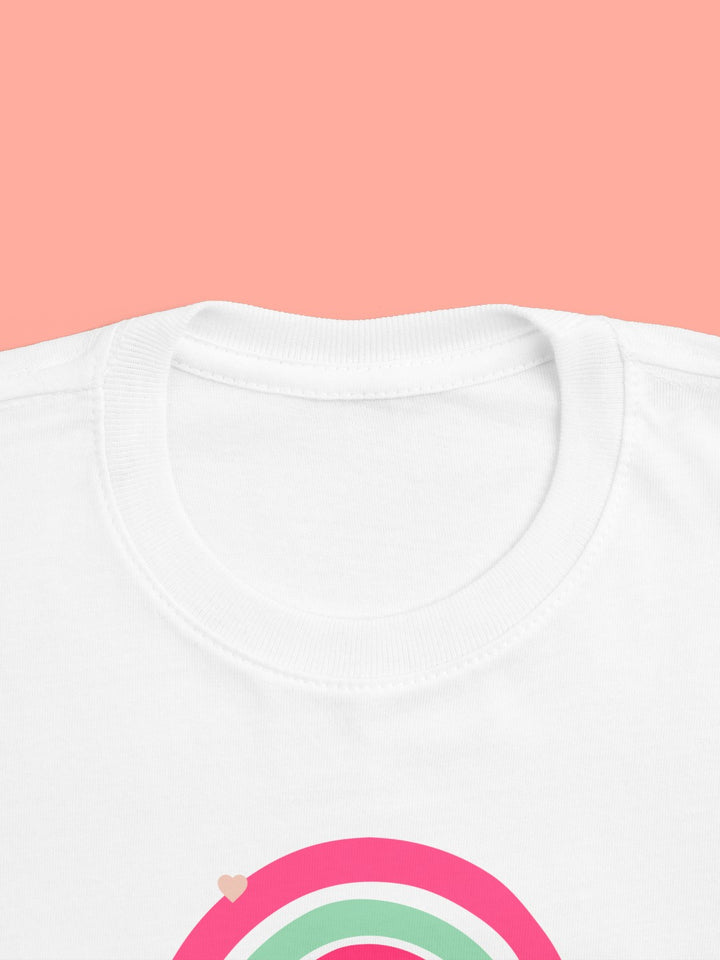 CIASARA cute rainbow toddler t-shirt in white with colorful rainbow design on soft fabric