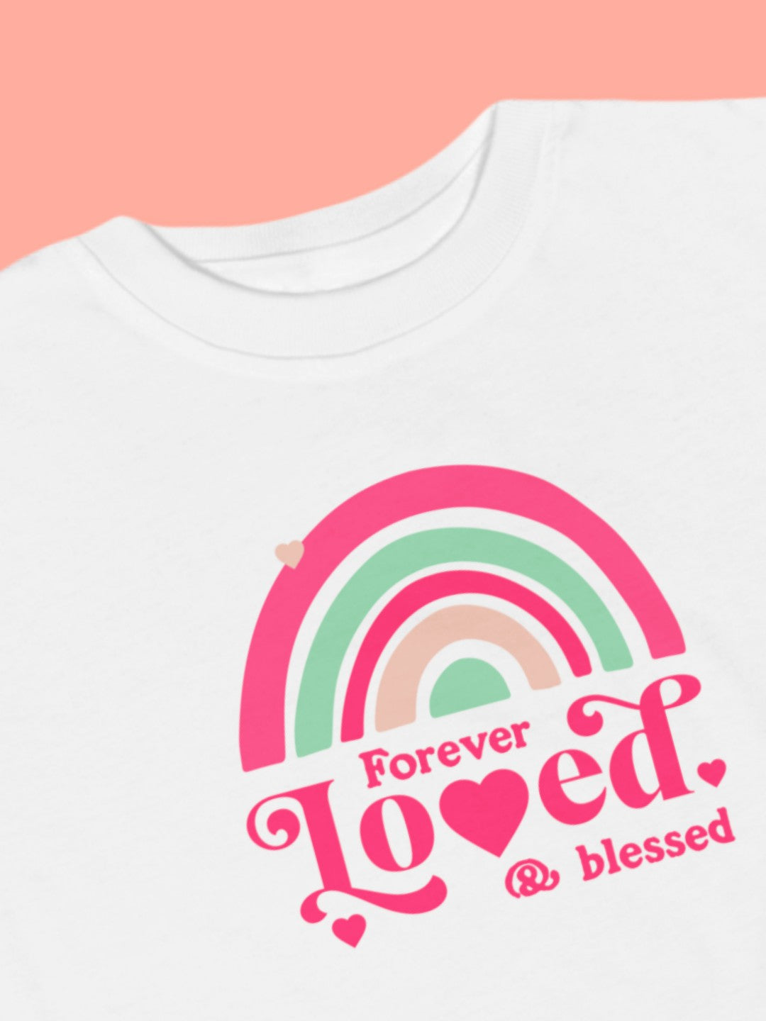 CIASARA cute rainbow toddler t-shirt in white with Forever Loved and blessed graphic design
