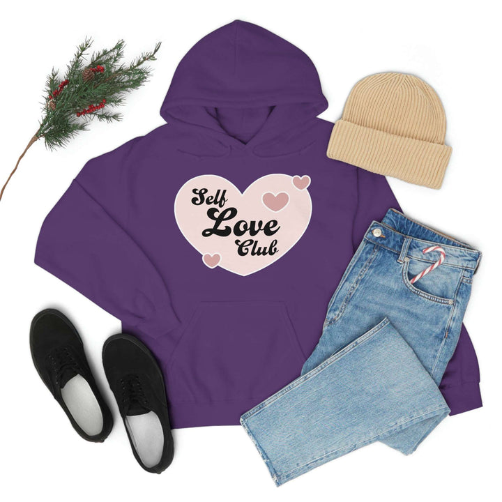 Women's Hooded Sweatshirt Printed with Self Love Club Design