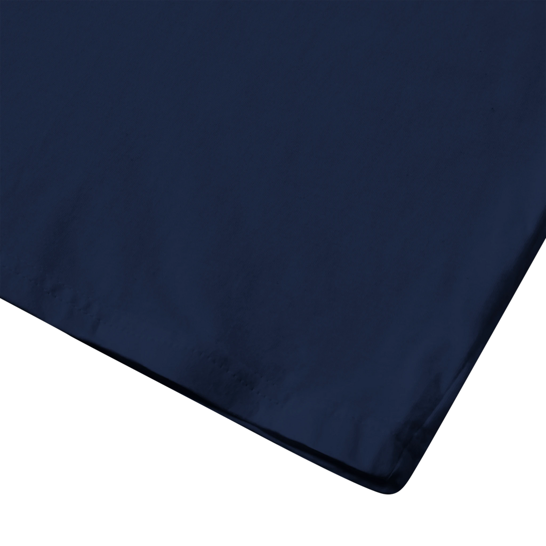 CIASARA navy blue cute inspirational kids tee folded to show hem and soft smooth cotton fabric on black background