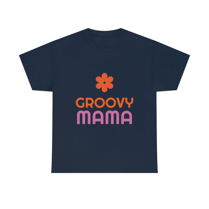 Premium Heavy Cotton Tee for Women with Groovy Mama Design by PopularityPro - CIASARA