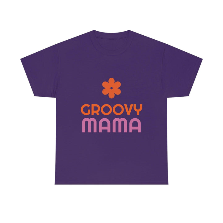 Premium Heavy Cotton Tee for Women with Groovy Mama Design by PopularityPro - CIASARA