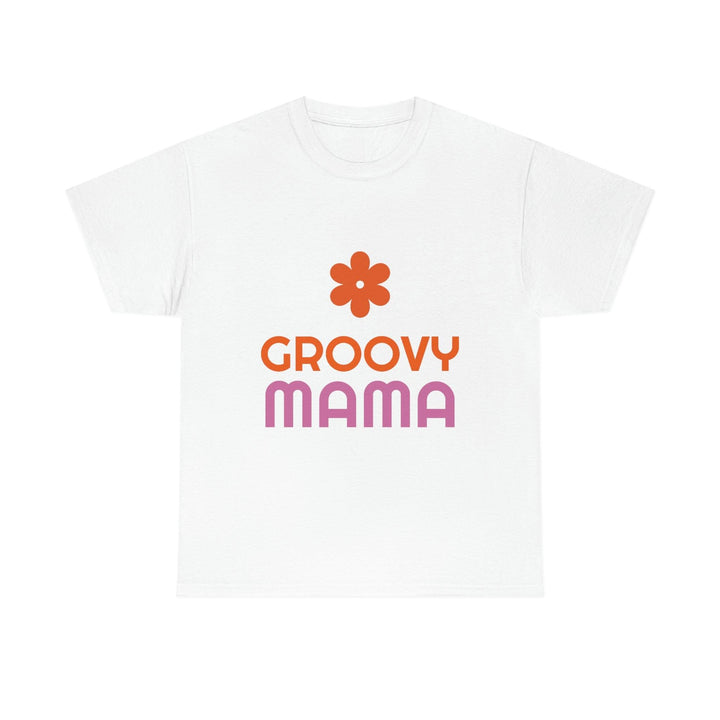 Premium Heavy Cotton Tee for Women with Groovy Mama Design by PopularityPro - CIASARA