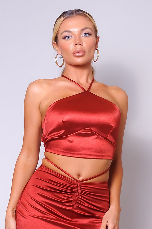 Women's Halter Front Crop Top