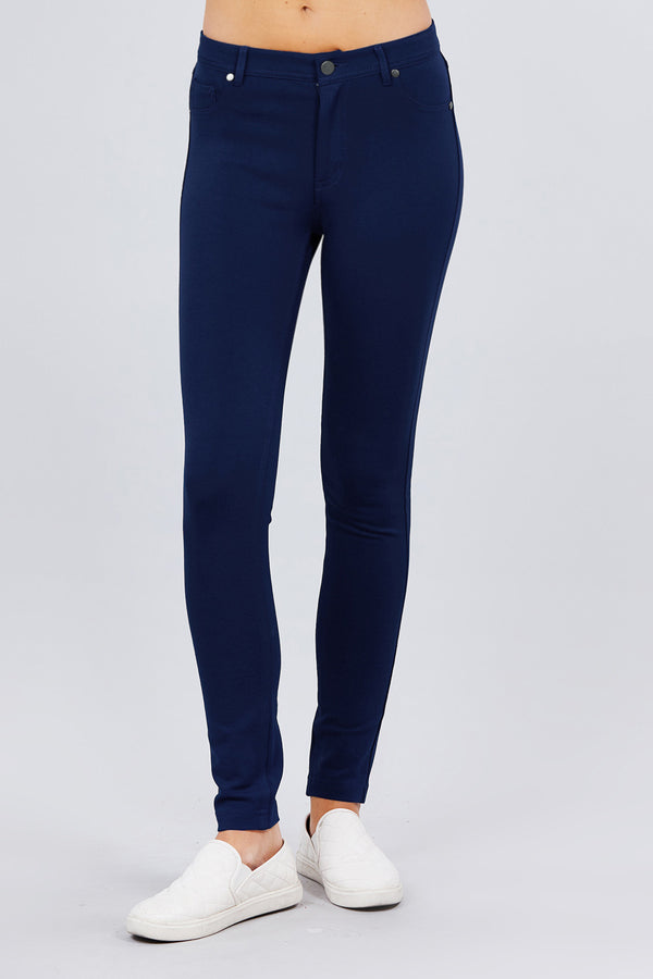 5-pockets Shape Skinny Ponte Mid-rise Pants