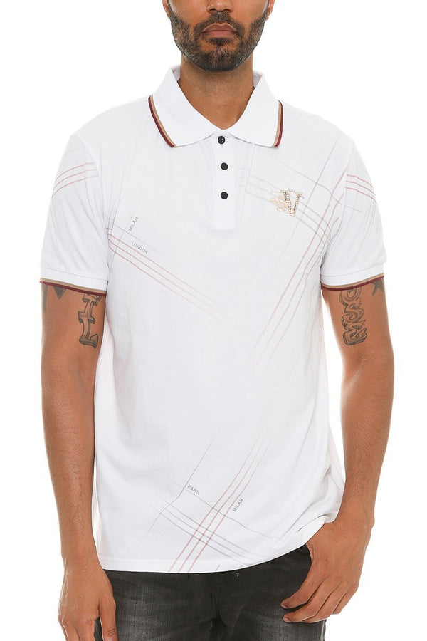 Version Couture Polo Button Down Shirt Men's Short Sleeve Polo Shirt