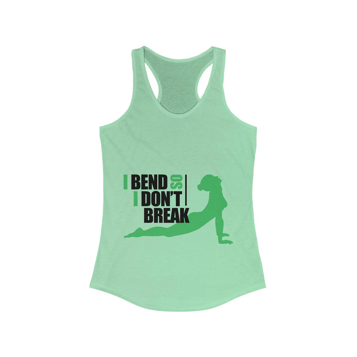 Women's Slim Fit Racerback Tank with I Don't Break Graphic Print - CIASARA