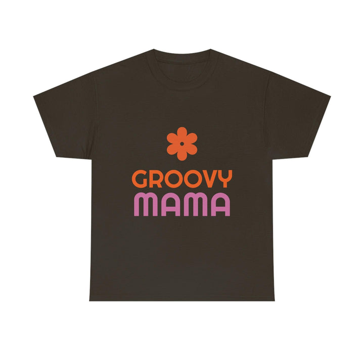 Premium Heavy Cotton Tee for Women with Groovy Mama Design by PopularityPro - CIASARA