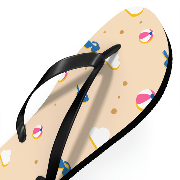 Women's Flip Flops with beach art pattern for Summer Escapades - CIASARA